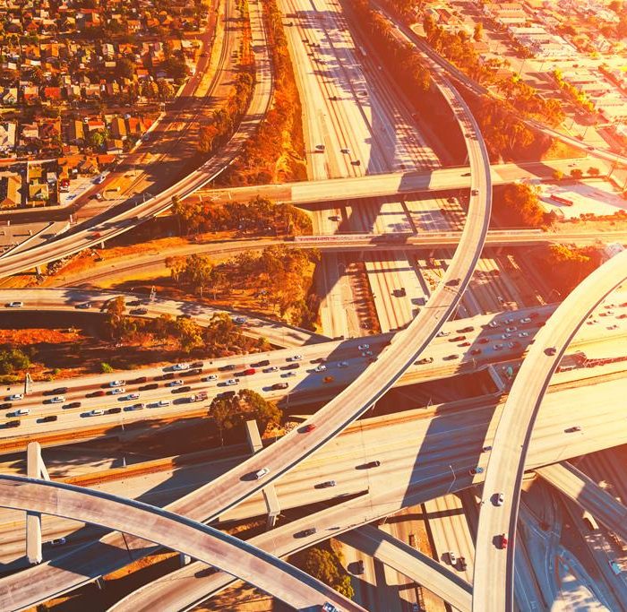 Infrastrutture stradali per viaggiare in auto attraverso gli USA