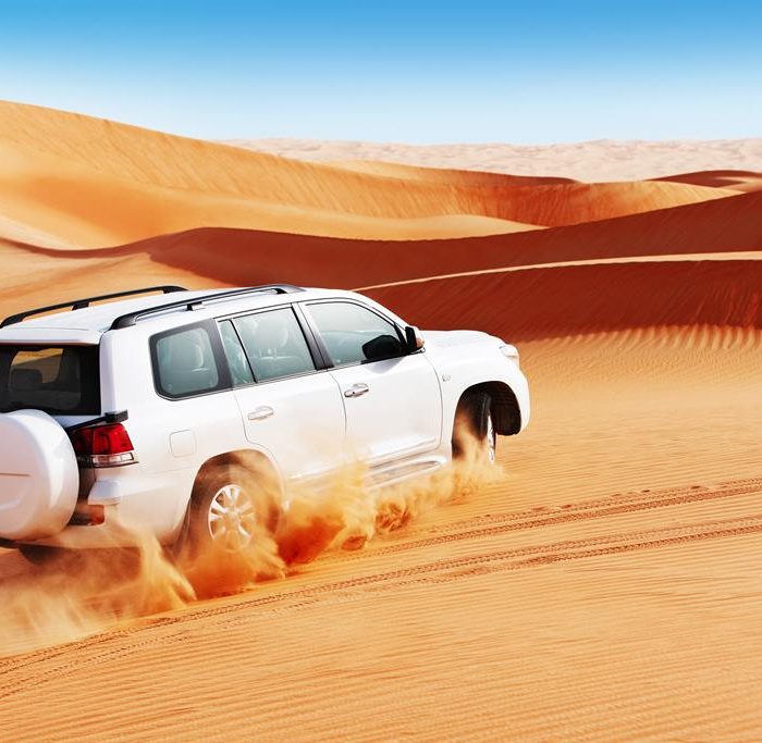 A car trip in the desert