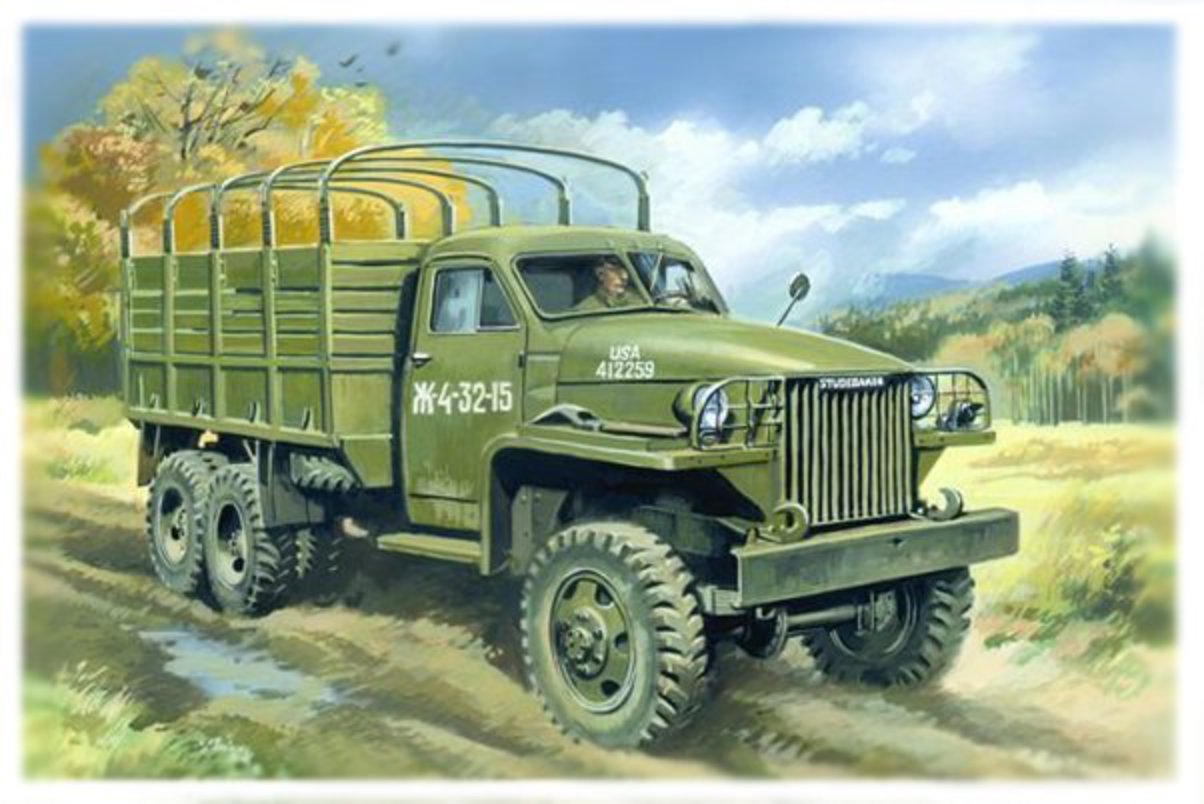 1944 GREEN USSR RUSSIAN ARMY AUTOHISTORY 102514 1:43 STUDEBAKER US6 U4 ONBOARD