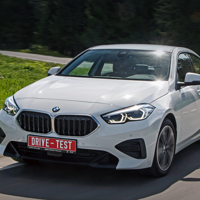 Pulling the BMW 218i Gran Coupe sedan with front wheels