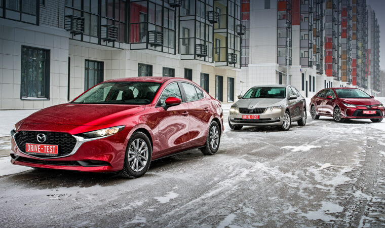 Mazda 3 Sedan бар зидди Toyota Corolla бар зидди Škoda Octavia: Хайрухуш бо седани синфи C?